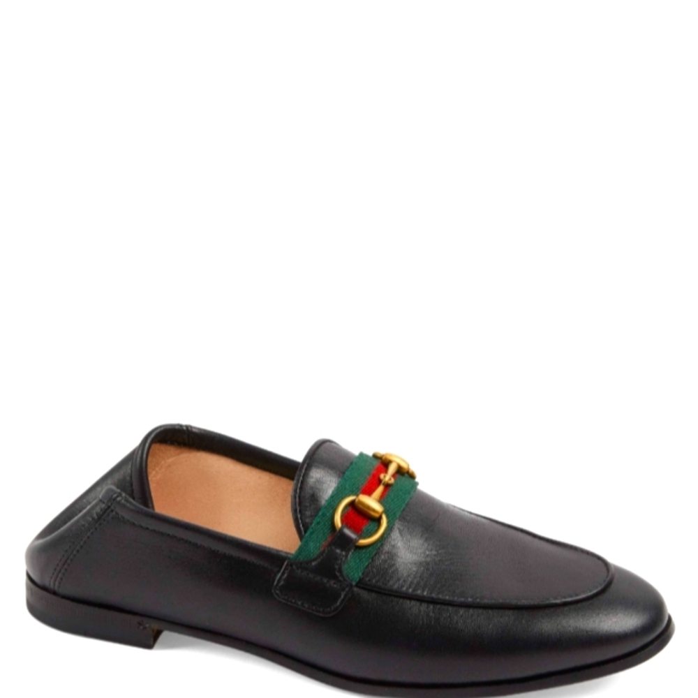 Gucci Leather Loafers, Black, Women's 39